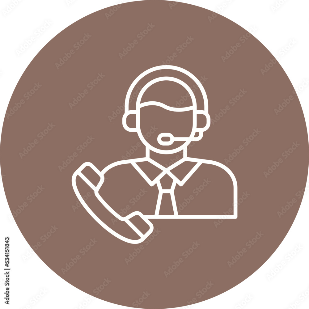 Customer Service Multicolor Circle Line Inverted Icon Customer Service Multicolor Circle Line Inverted Icon