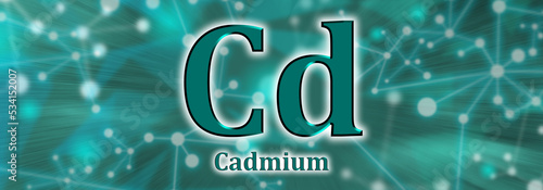 Cd symbol. Cadmium chemical element