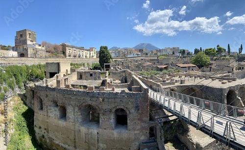 Herculaneum with Mount Vesuvius in the background 