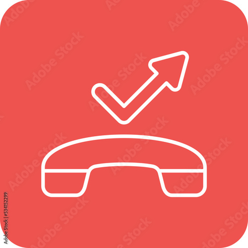 Missed Call Multicolor Round Corner Line Inverted Icon