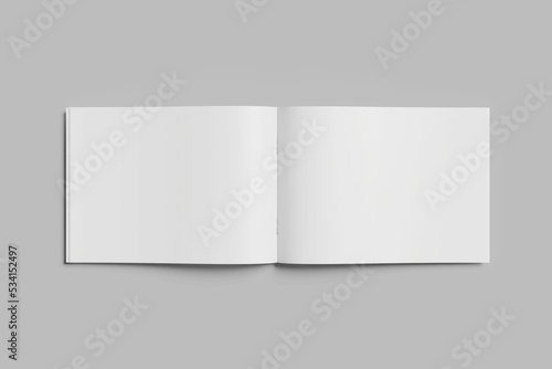 Landscape Magazine Mockup Blank White Paper JPEG