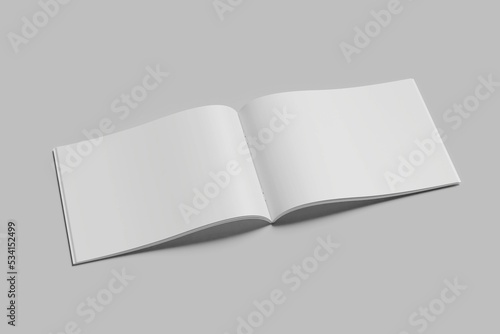 Landscape Magazine Mockup Blank White Paper JPEG