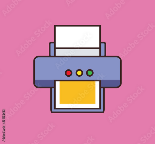 printer cartoon illustration