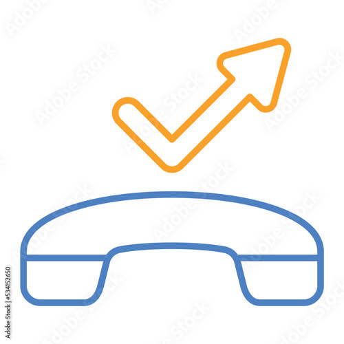 Missed Call Blue And Orange Line Icon