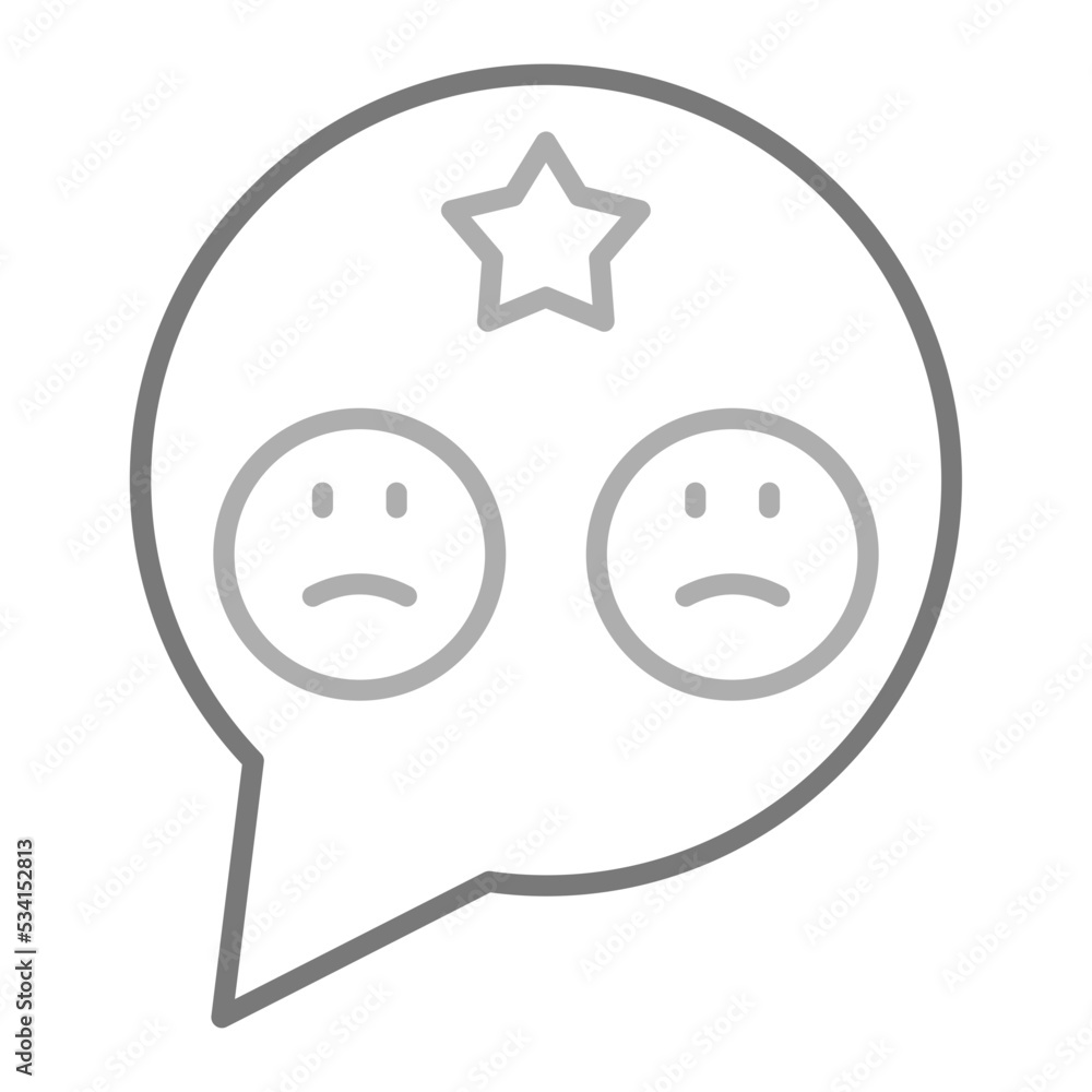 Bad Review Greyscale Line Icon Bad Review Greyscale Line Icon