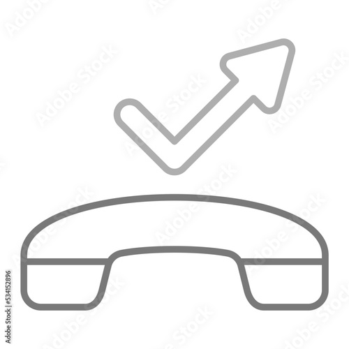Missed Call Greyscale Line Icon