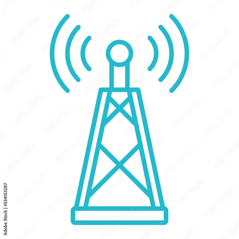 Radio Antenna Multicolor Line Icon Radio Antenna Multicolor Line Icon