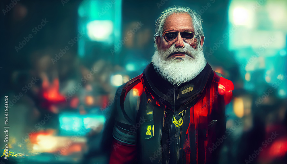 A portrait of Santa Claus. Christmas Season, Holiday. Ai Generated Image. 