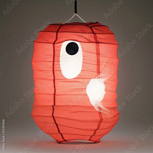 illustration of fantasy japanese paper lantern ghost Chochin Obake as 3d graphic  photo