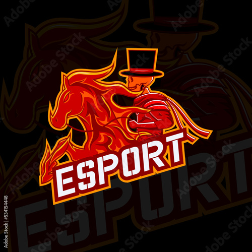 e sport skull logo is riding a horse, this logo is good for your e sport team or your channel and others hope you like it thanks..