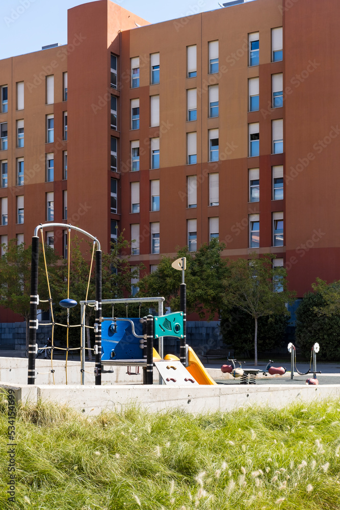 Fototapeta premium Neighborhood of modern apartment buildings in Badalona in the province of Barcelona Spain