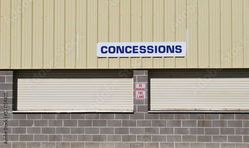 Concessions sign displayed at a sporting event.