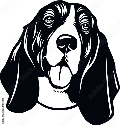 Basset Hound - Funny Dog, Vector File, Cut Stencil for Tshirt