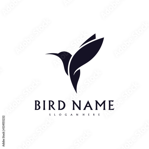 Hummingbird logo design vector template, Bird logo for modern business, simple minimalist and clean design
