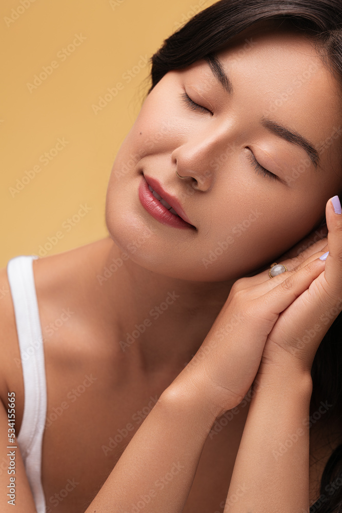 Gentle Asian model with flawless face skin Gentle Asian model with flawless face skin