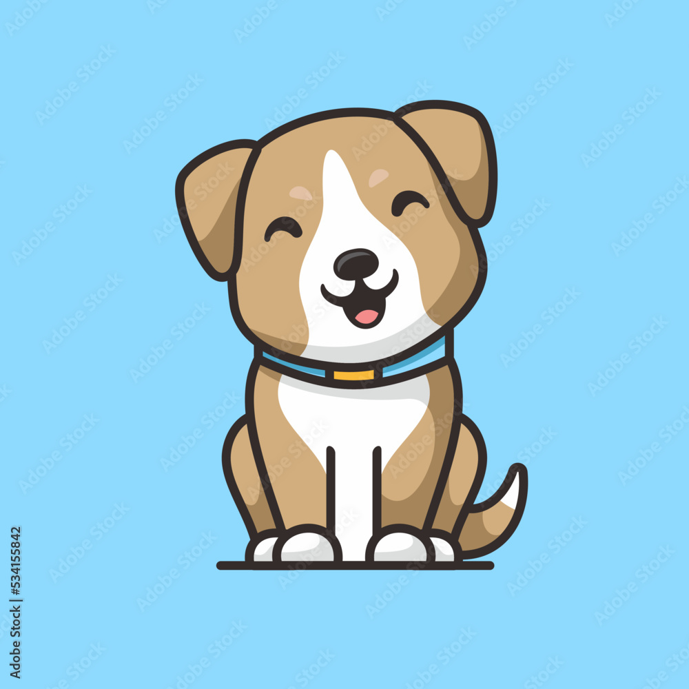 Cute dog sticking her tongue out cartoon icon illustration. Cute dog sticking her tongue out cartoon icon illustration.