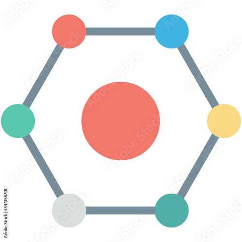 Molecule Colored Vector Icon
