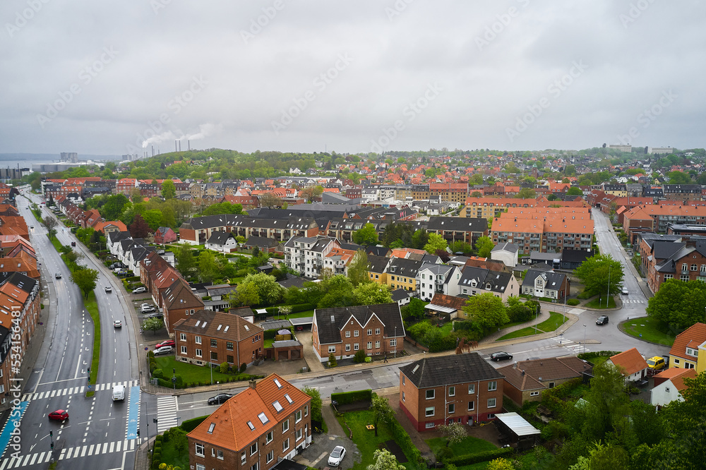 Landscape of the city in Aalborg