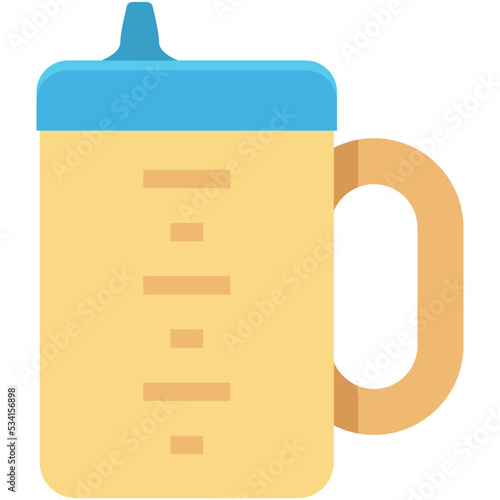 Baby Cup Colored Vector Icon 
