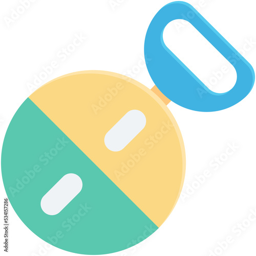 Baby Rattle Colored Vector Icon 