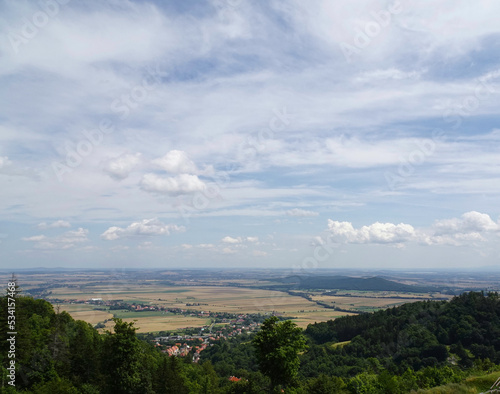 A beautiful panorama of the mountains from the top, the highest in Europe, the historic Fortress - The Srebrna Góra Stronghold is a unique cultural heritage site in Europe .