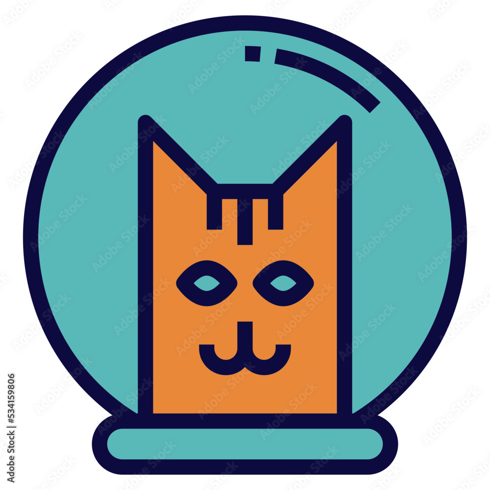 cat outline filled style icon