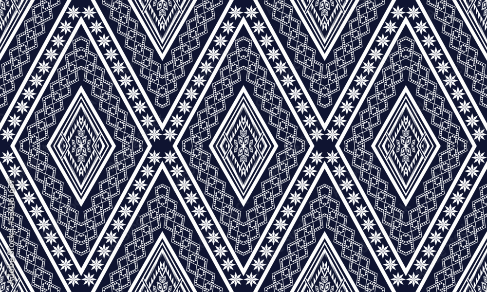 Geometric ethnic flower pattern for background,fabric,wrapping,clothing,wallpaper,Batik,carpet,embroidery style. Geometric ethnic flower pattern for background,fabric,wrapping,clothing,wallpaper,Batik,carpet,embroidery style.