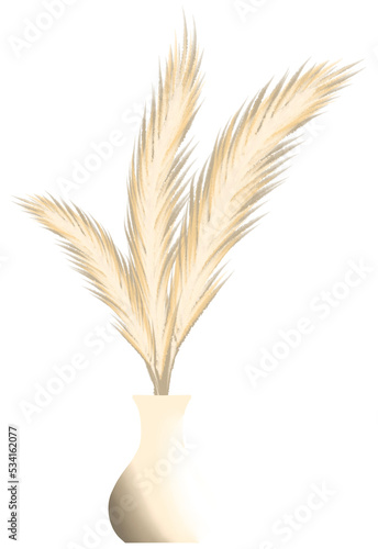 Pampas grass dried flower with pot wedding decorations boho style