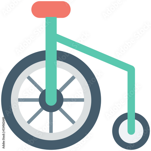 Circus Cycle Colored Vector Icon