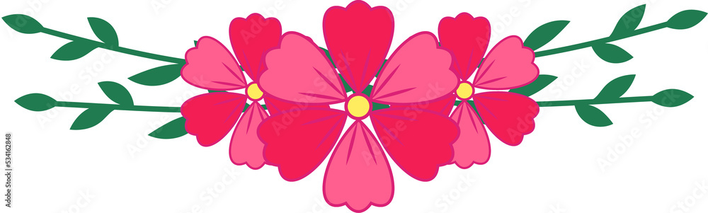 Fototapeta premium Flower with Leaf for Decoration