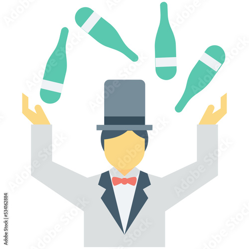 Juggling Colored Vector Icon