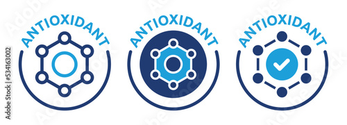 Antioxidant label icon set. Vector illustration.