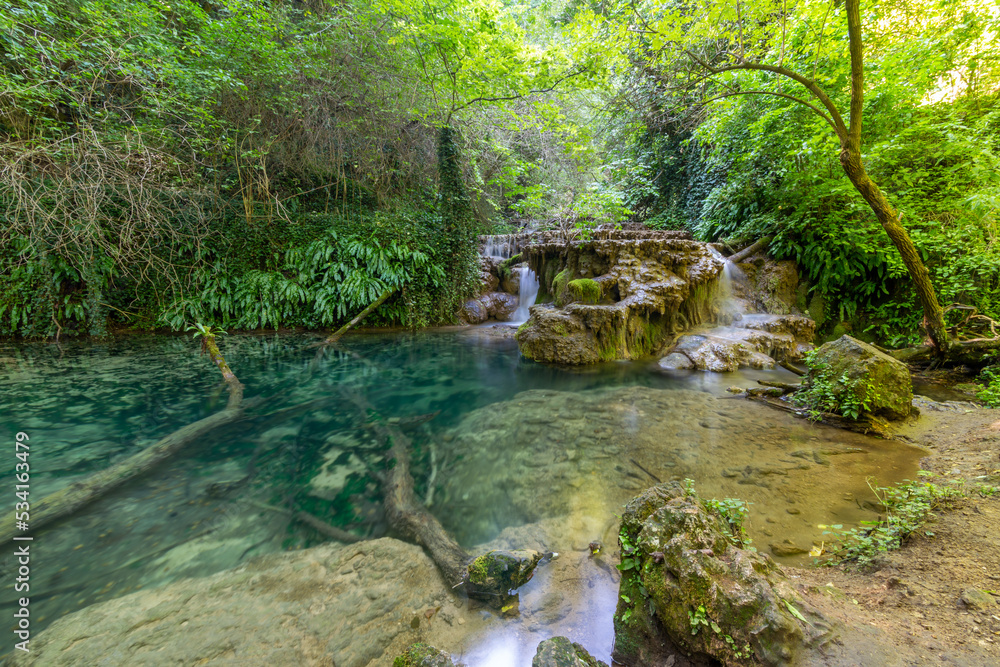 Krushunski waterfalls with turqoize waters and beautiful ecosystem Krushunski waterfalls with turqoize waters and beautiful ecosystem