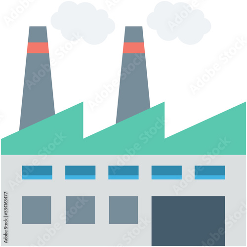 Factory Colored Vector Icon