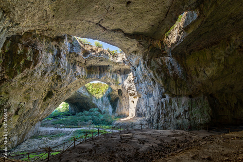 Devetashka cave with holes on the ceiling