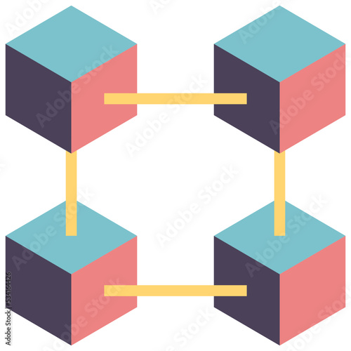 blockchain modern line style icon