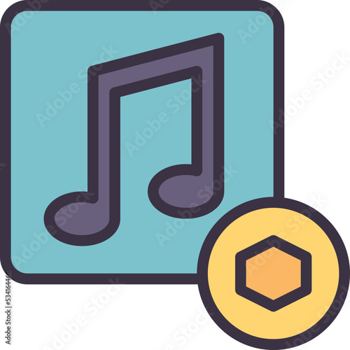 music modern line style icon