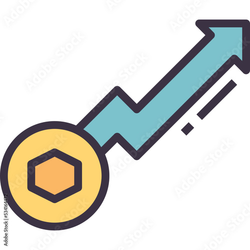 increasing modern line style icon
