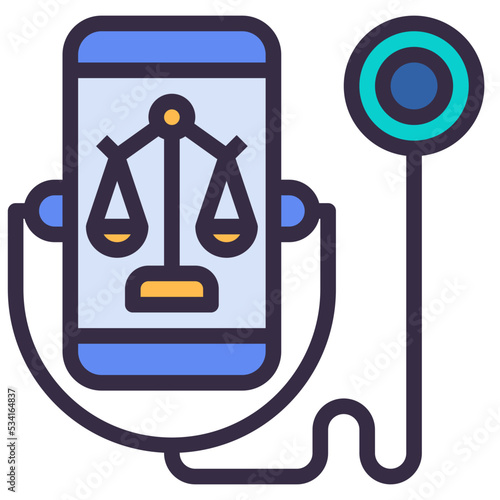 law modern line style icon