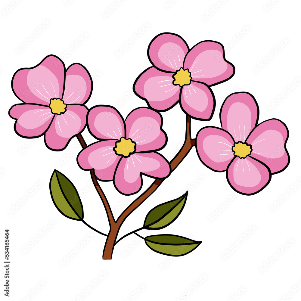 Pink Flower with Leaf for Decoration