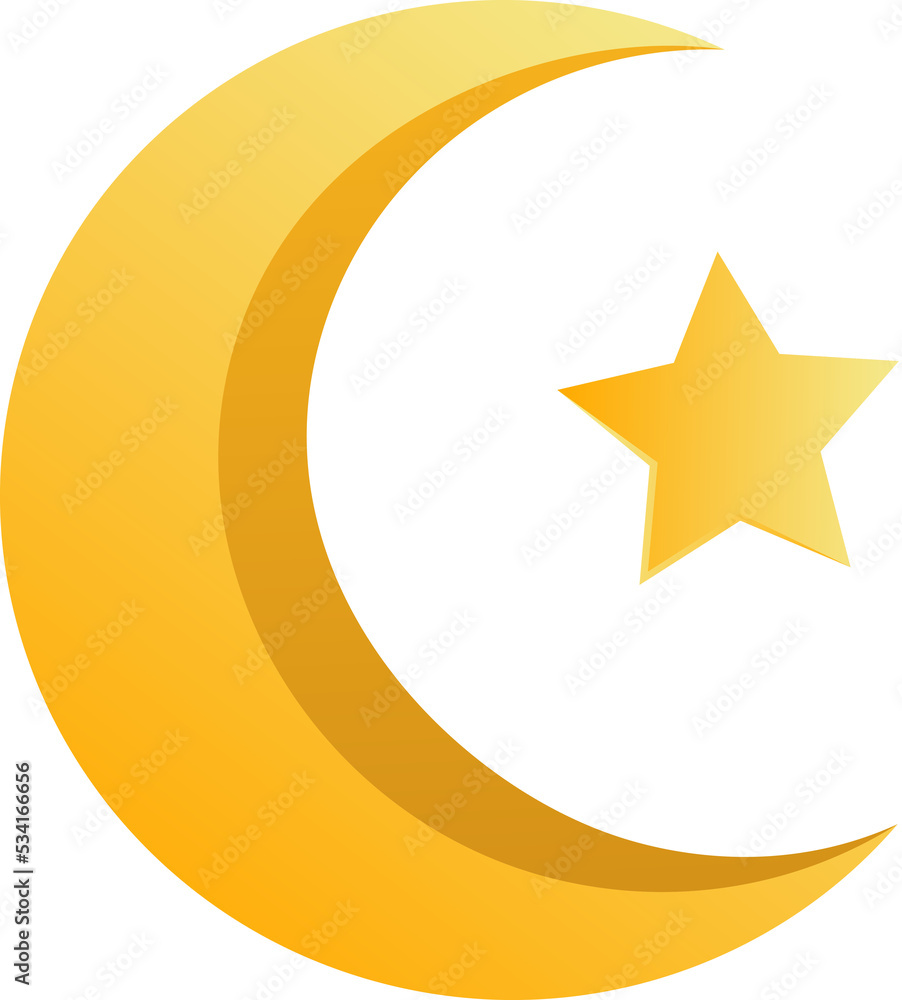 crescent moon and a star element icon with gradient color crescent moon and a star element icon with gradient color