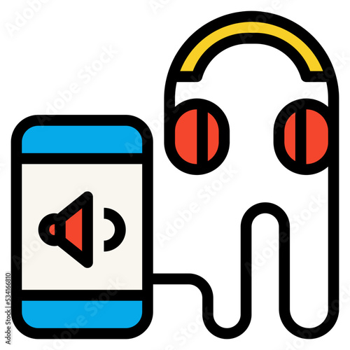 audiobook modern line style icon