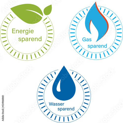 Energie sparen Icon Set