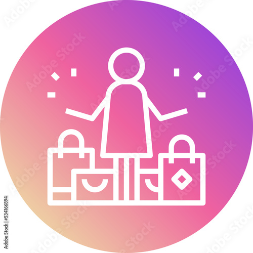 shopaholic modern line style icon