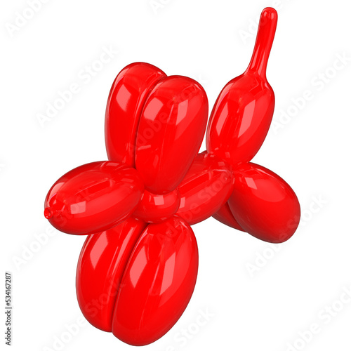 3d rendering illustration of a balloon dog