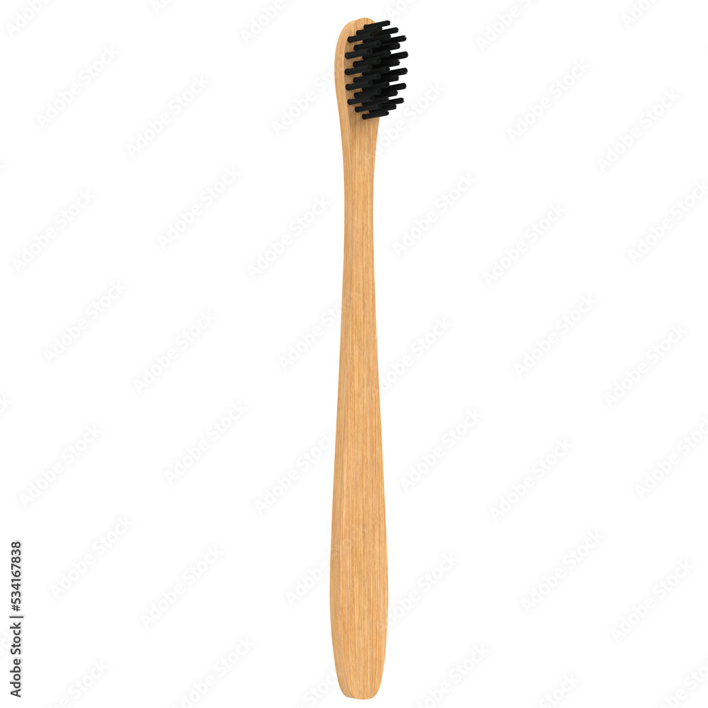 3d rendering illustration of a bamboo toothbrush 3d rendering illustration of a bamboo toothbrush