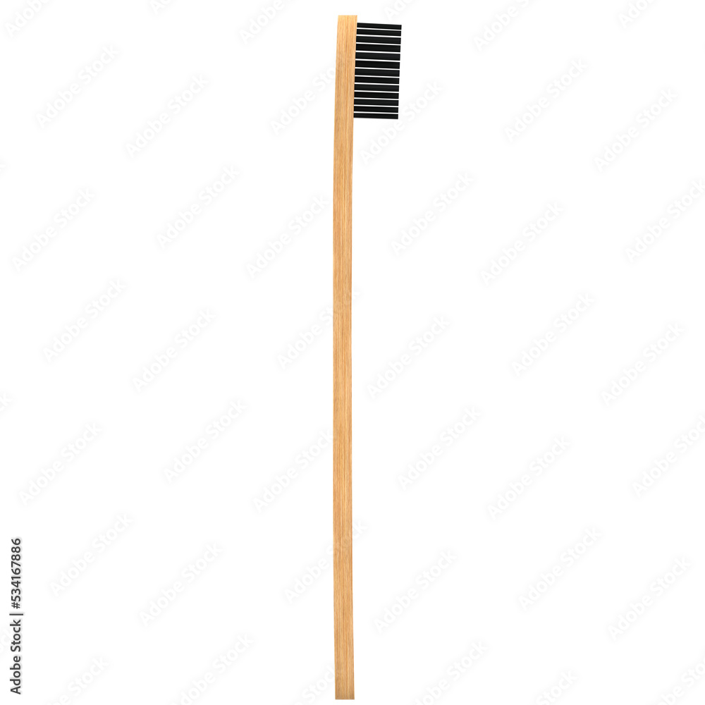 3d rendering illustration of a bamboo toothbrush