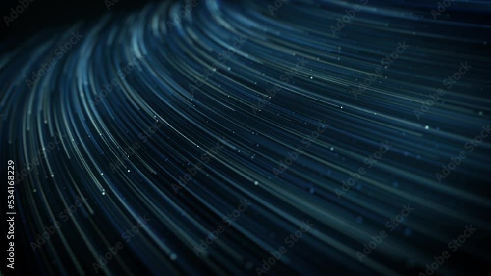 Abstract Wave Of Light Strings Flowing Background/ 4k animation of an ...