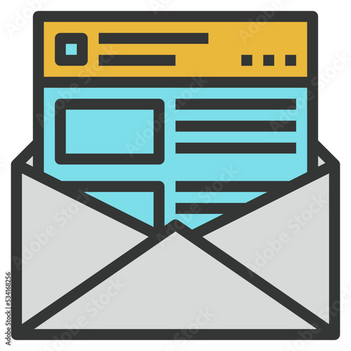 newsletter modern line style icon