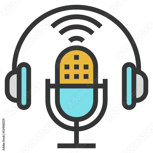 podcasting modern line style icon